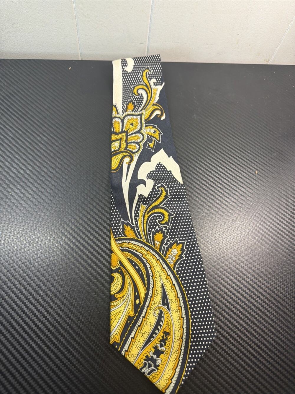 1990s Vintage Vitaliano Pancaldi Mozart Pattern Silk Tie NEW WITH TAG J2